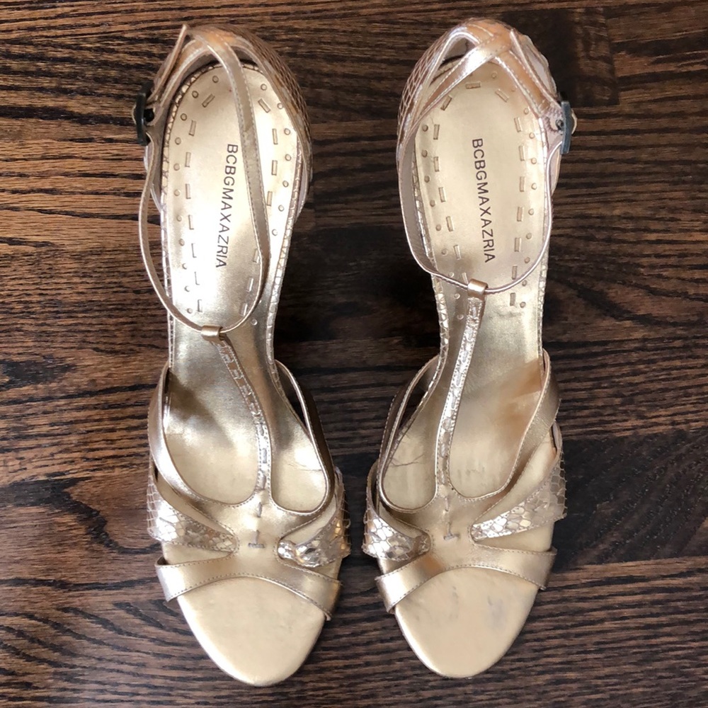 BCBG Max Azria gold heel
